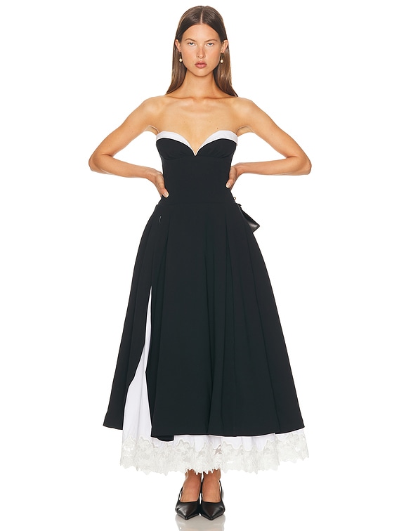 The Finale Midi Dress With Lace & Poplin