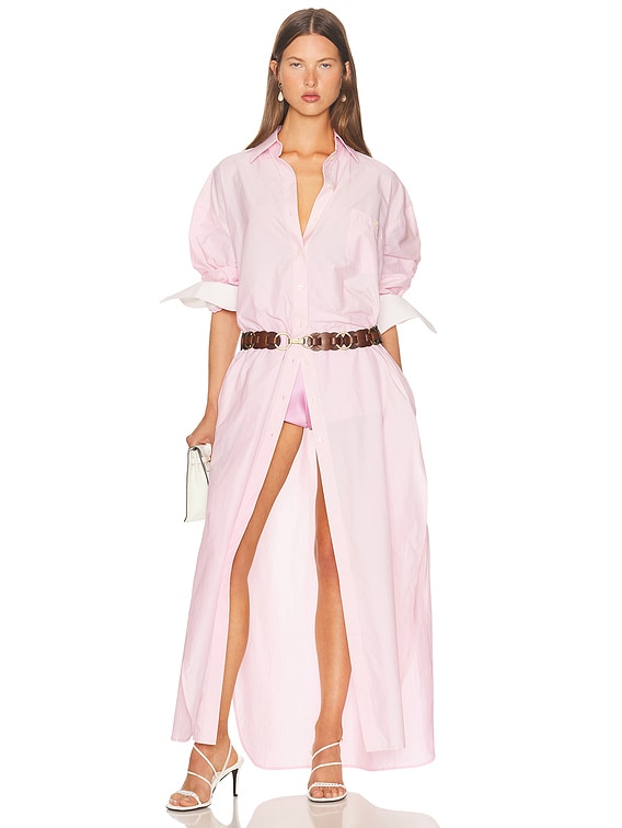 Oversized Shirt Dress in Tech Poplin