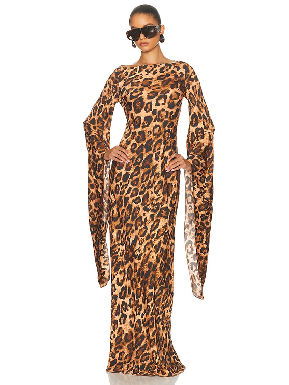 Helsa The Rosalind Dress in Leopard | FWRD