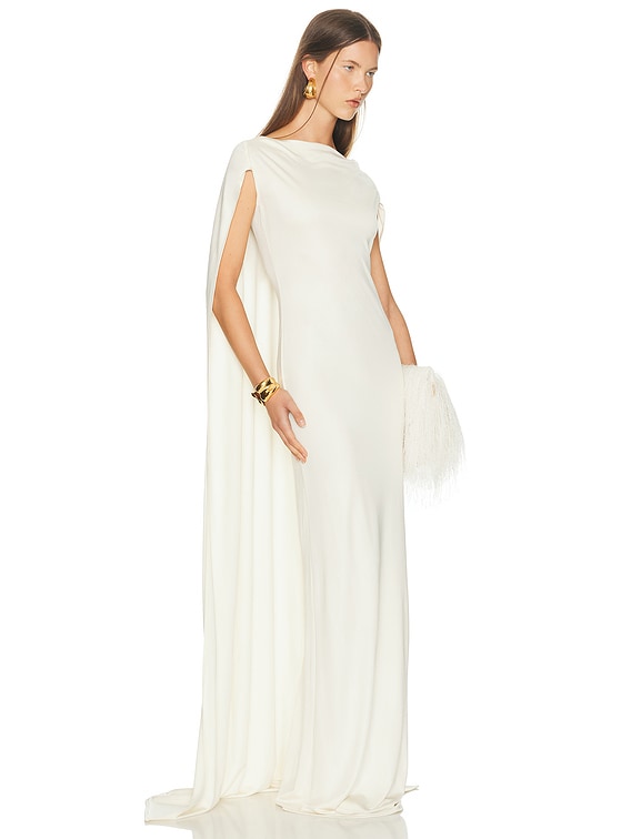 white jersey dress Cut Out Midi self-portrait-US Helsa The Alva Caped Jersey