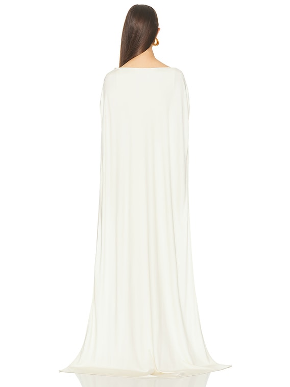 Helsa The Alva Caped Jersey Dress in Ivory | FWRD