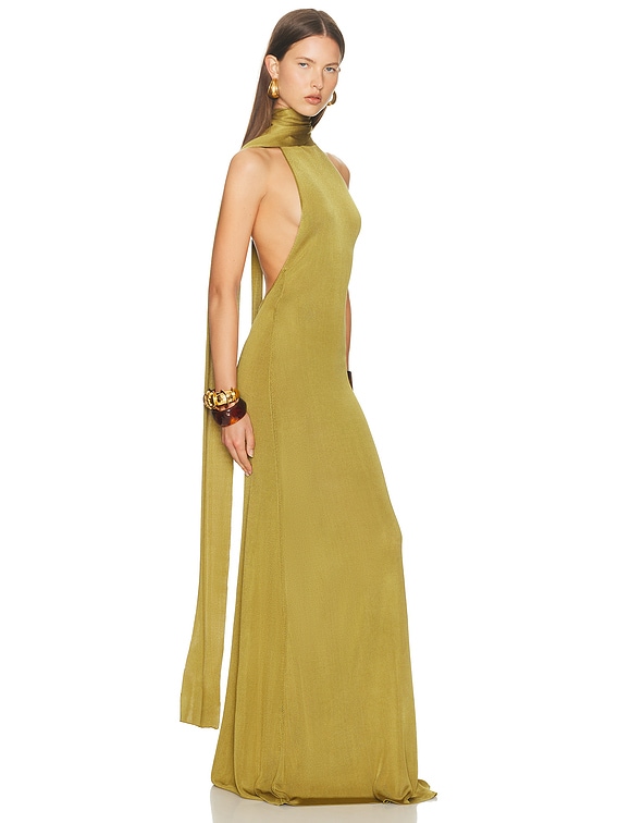 Helsa Novie Maxi Knit Dress in Burnished Gold | FWRD