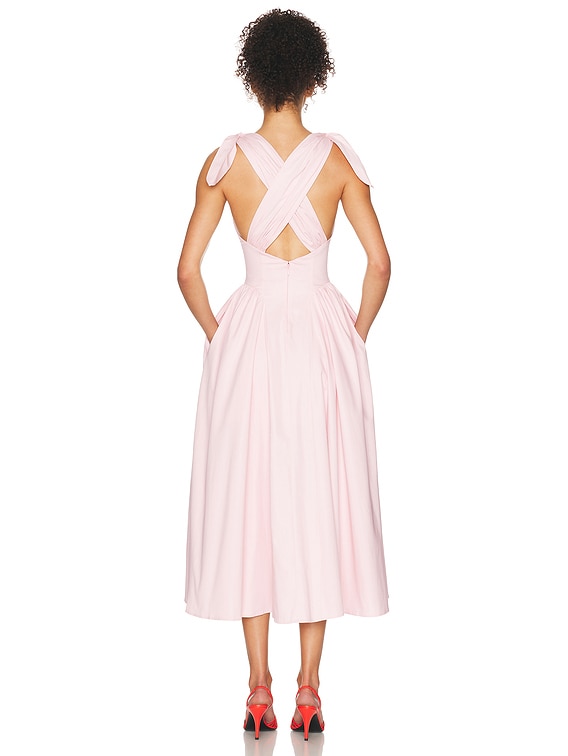 helsa stretch cotton midi dress Stretch Cotton Sateen Midi Dress