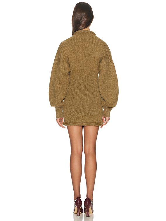 Helsa Vilde Micro Mini Dress in Light Olive | FWRD Helsa Vilde Micro Mini Dress in Light Olive | FWRD