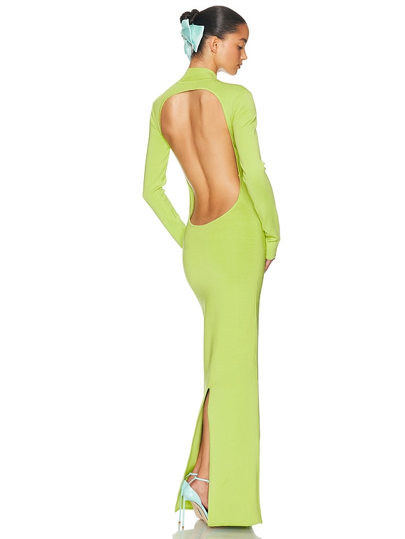 green emerald velvet dress Backless Dress main image 0