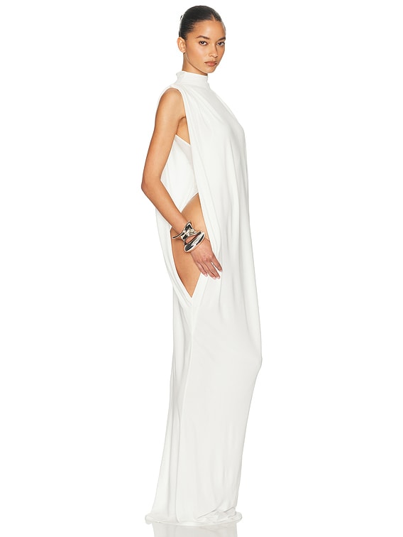 Helsa Katerina Jersey Gown in Ivory | FWRD