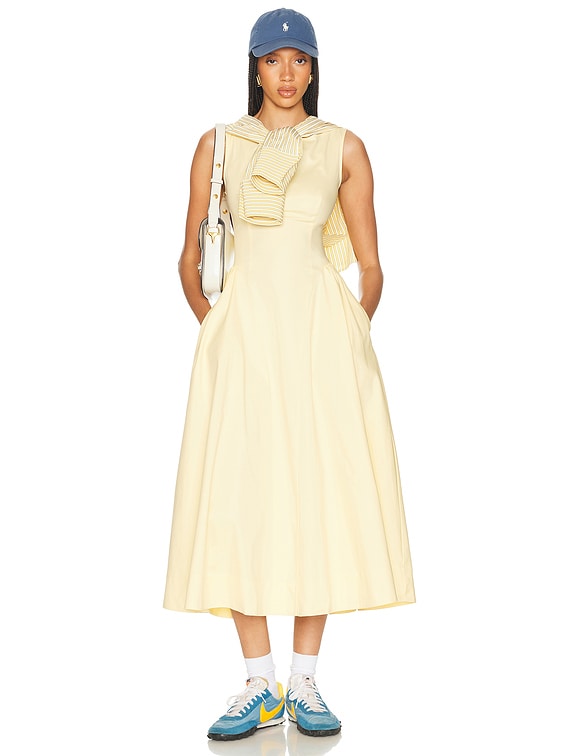 helsa stretch cotton sateen midi dress | Dresses | Helsa length dress features a fully lined interior Helsa Stretch Cotton Sateen Midi
