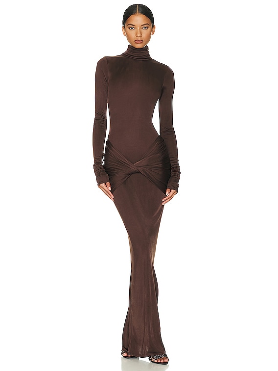 Slinky Jersey Sarong Maxi Dress