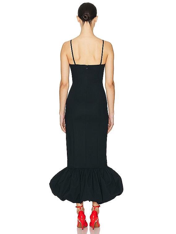 helsa black dress Helsa Sheer Deep V Long Slip Dress – Robe Collective