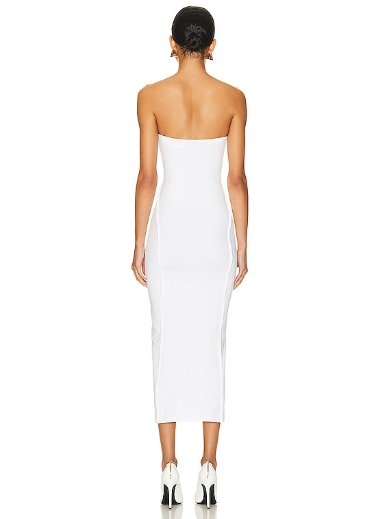 Helsa Organic Jersey Seamed Tube Dress in White | FWRD