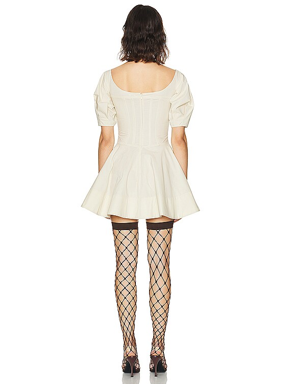 Helsa Poplin Sculptural Mini Dress in Hay | FWRD