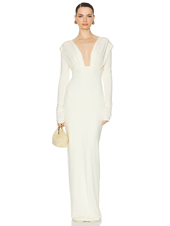 Jersey Deep V Maxi Dress