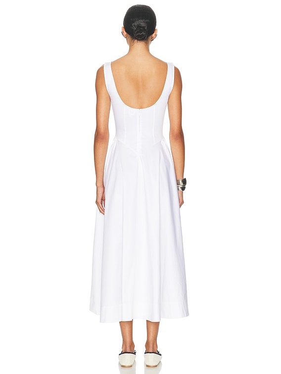 Stretch Cotton Sateen Midi Dress