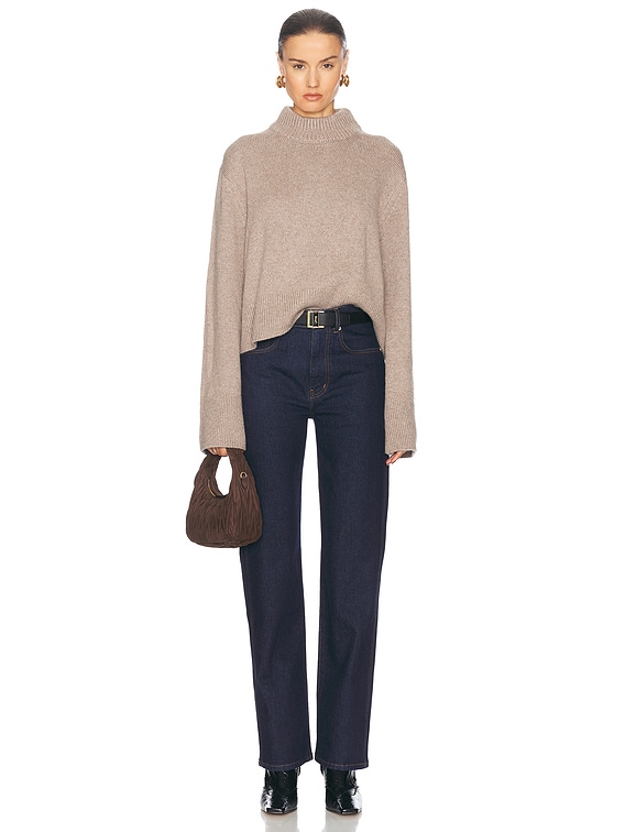 Helsa Pamelia Crew Neck Sweater in Taupe | FWRD