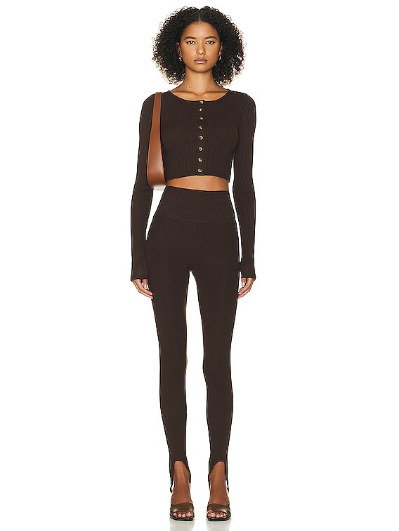 トップス user_ea89da20 Helsa Ediva Cardigan in Dark Brown | FWRD