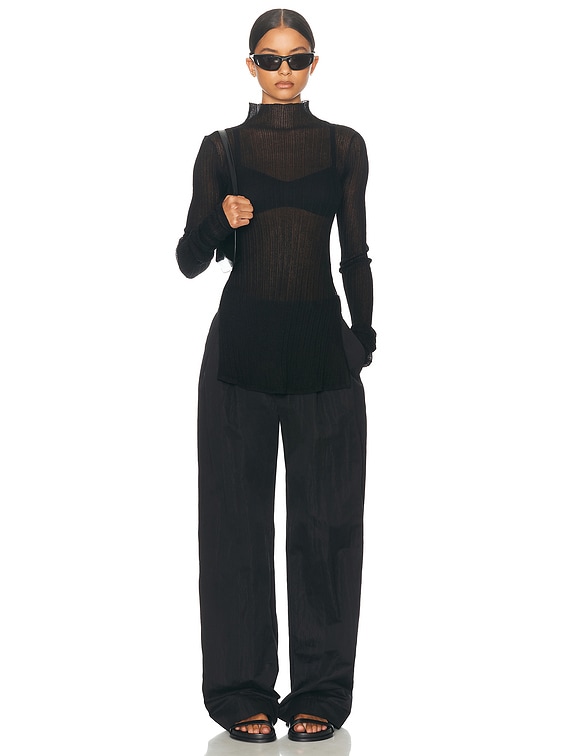 Helsa Justin Knit Top in Black | FWRD