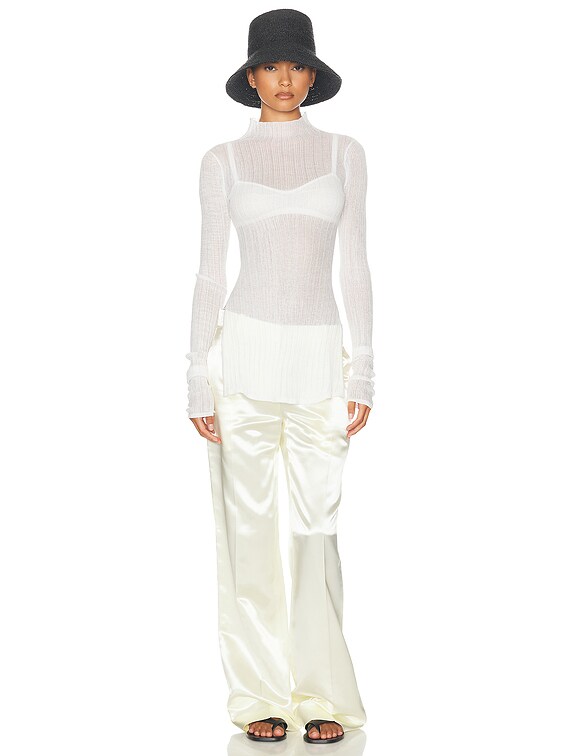 Helsa Justin Knit Top in Optic White | FWRD