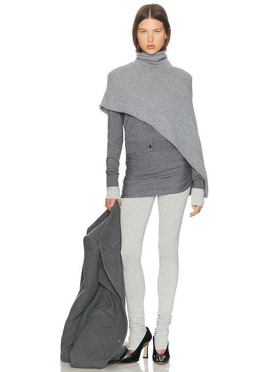 Helsa Loxley Asymmetric Cape in Heather Grey | FWRD