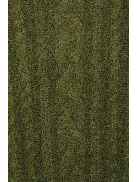 Helsa Claudiya Cable Turtleneck in Forest Green | FWRD