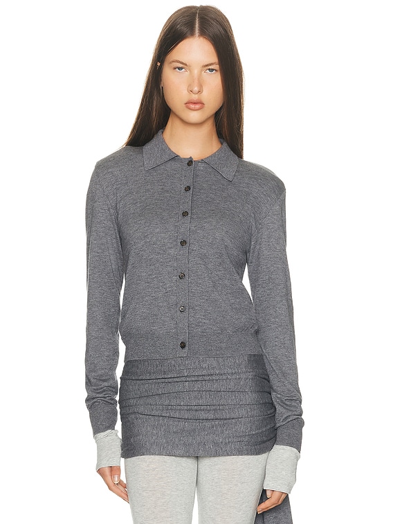 Helsa Kerstin Knit Cardigan in Medium Heather Grey | FWRD Helsa Kerstin Knit Cardigan in Medium Heather Grey | FWRD