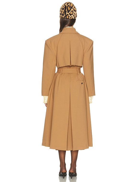 Helsa Wool Blend Midi Trench in Nutmeg | FWRD