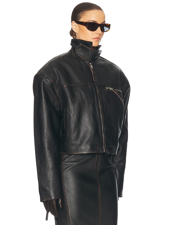 The Leather Oversized Moto Jacket