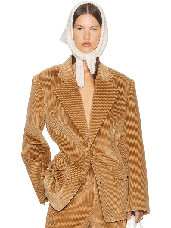 Helsa The Very Oversized Blazer in Corduroy in Caramel | FWRD