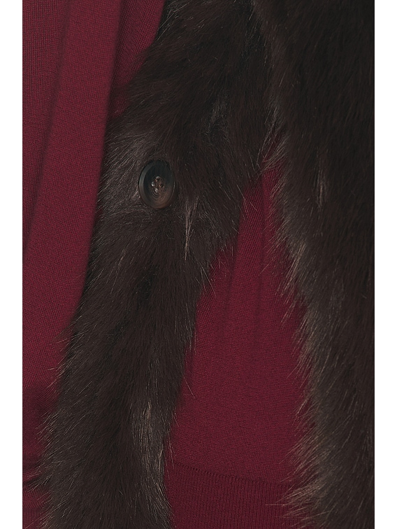 Helsa Faux Fox Gilet in Chicory | FWRD