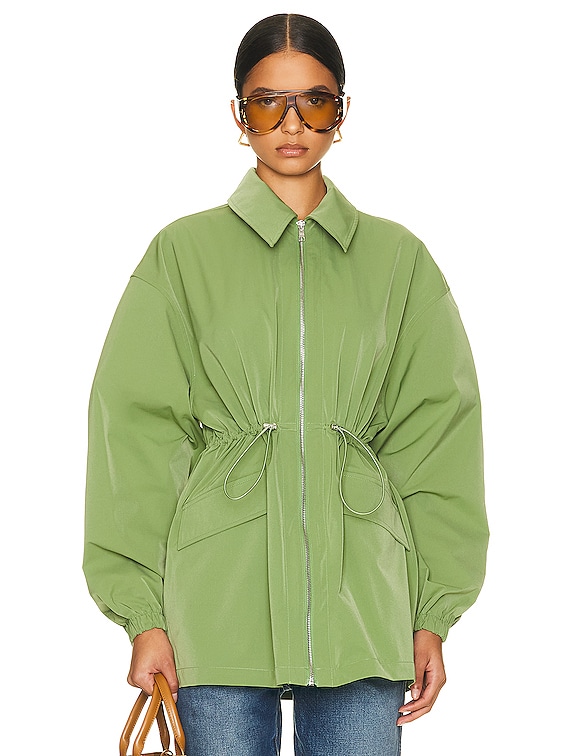 Helsa Tech Gabardine Zip Jacket in Army Green | FWRD