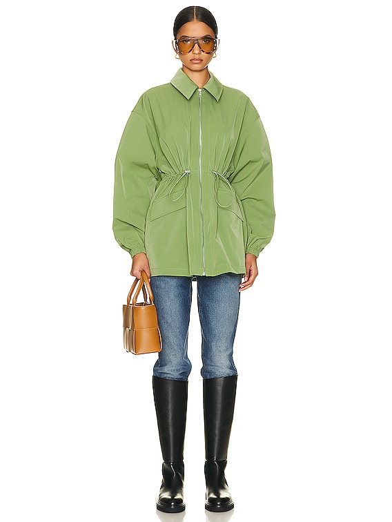 Helsa Tech Gabardine Zip Jacket in Army Green | FWRD