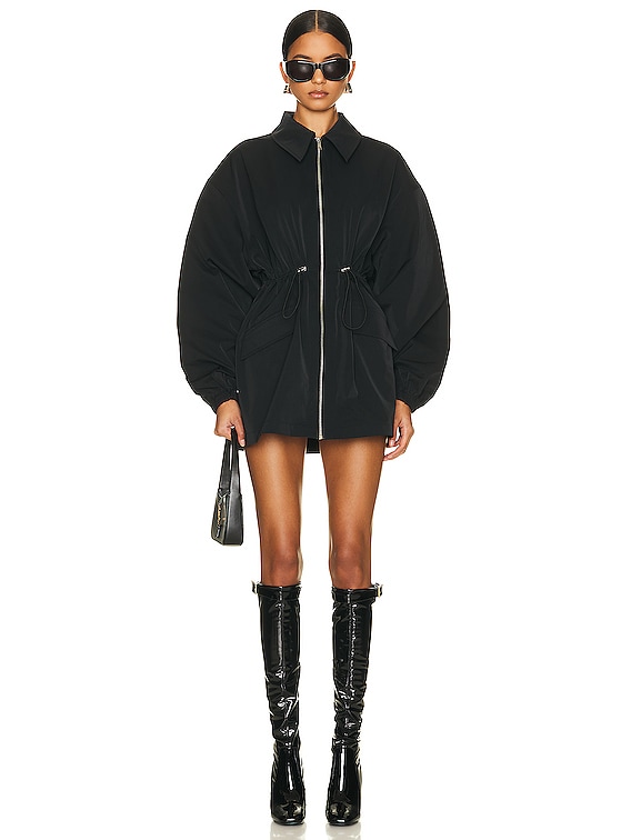 Helsa Tech Gabardine Zip Jacket in Black | FWRD