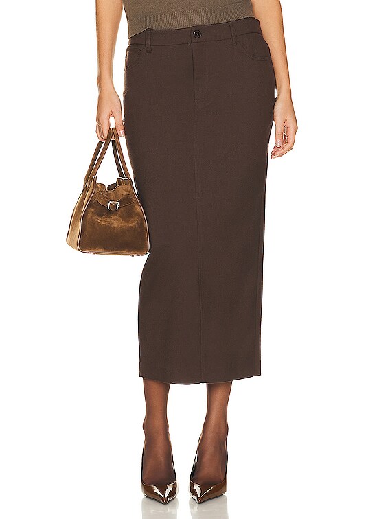Helsa Trouser Midi Skirt in Java | FWRD