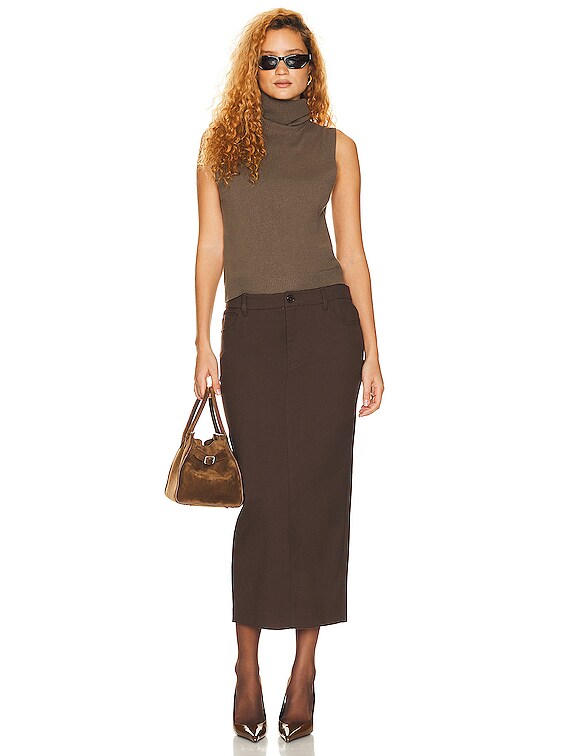 Helsa Trouser Midi Skirt in Java | FWRD