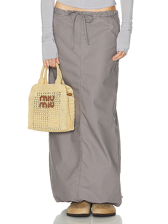 Helsa Workwear Drawcord Maxi Skirt in Dark Grey | FWRD Helsa Workwear Drawcord Maxi Skirt in Dark Grey | FWRD