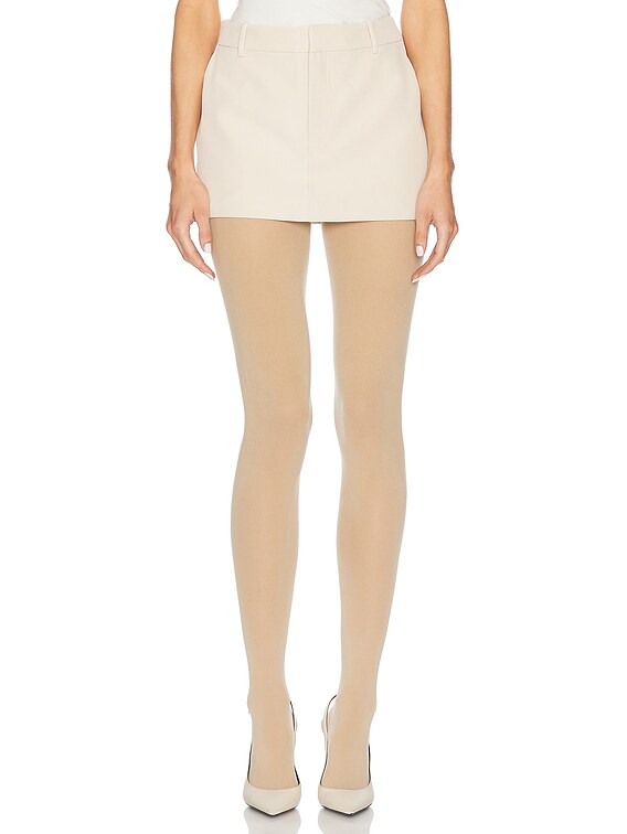 Helsa Recycled Twill Trouser Mini Skirt in Light Khaki | FWRD