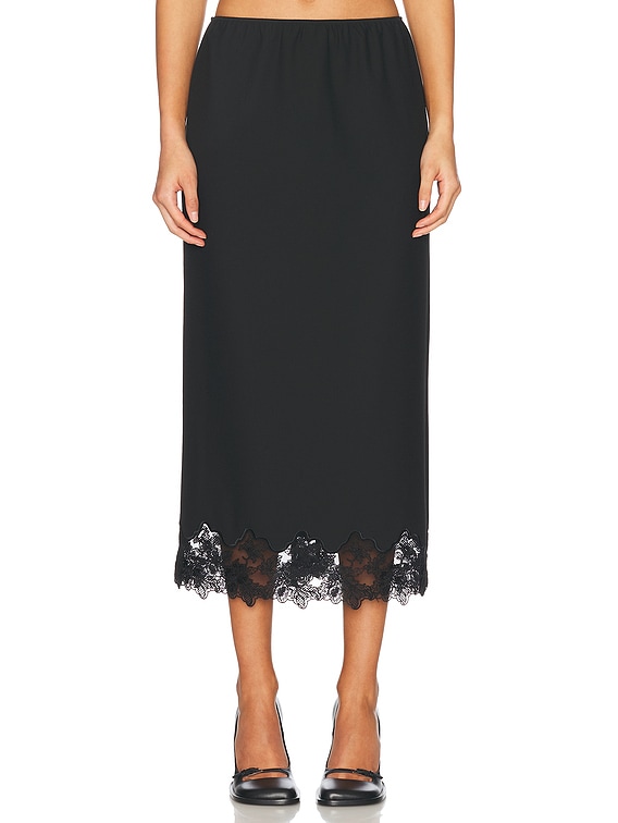 Helsa Suit Midi Skirt With Lace in Black | FWRD