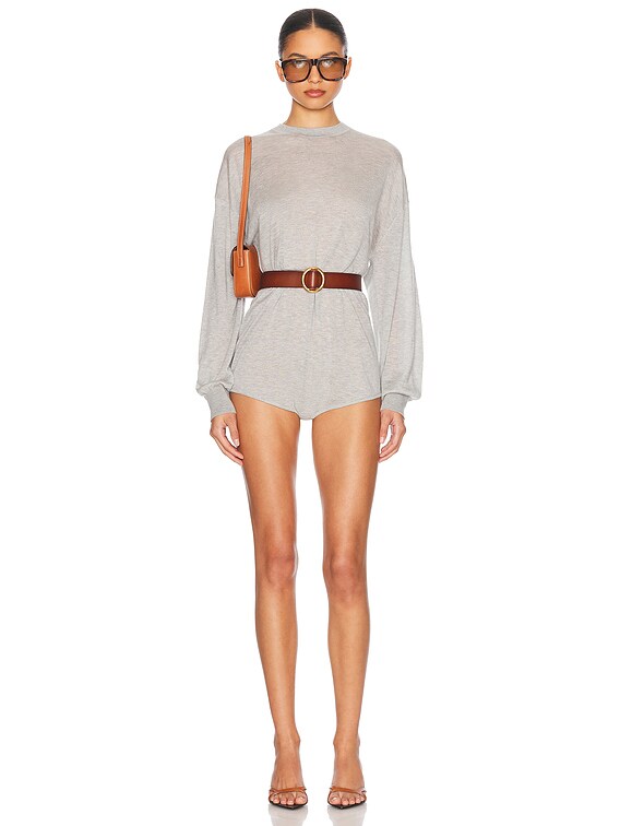 Helsa Aurinda Romper in Heather Grey | FWRD