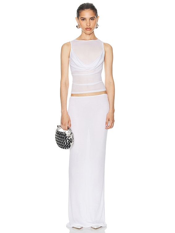 Sheer Knit Draped Top