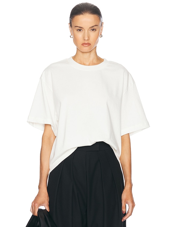 Helsa The Boxy Tee in Thick Jersey in Natural White | FWRD