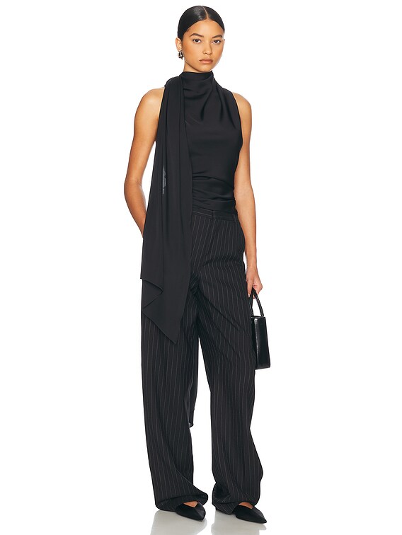 Helsa Natasha Silk Halter in Black | FWRD Helsa Natasha Silk Halter in Black | FWRD