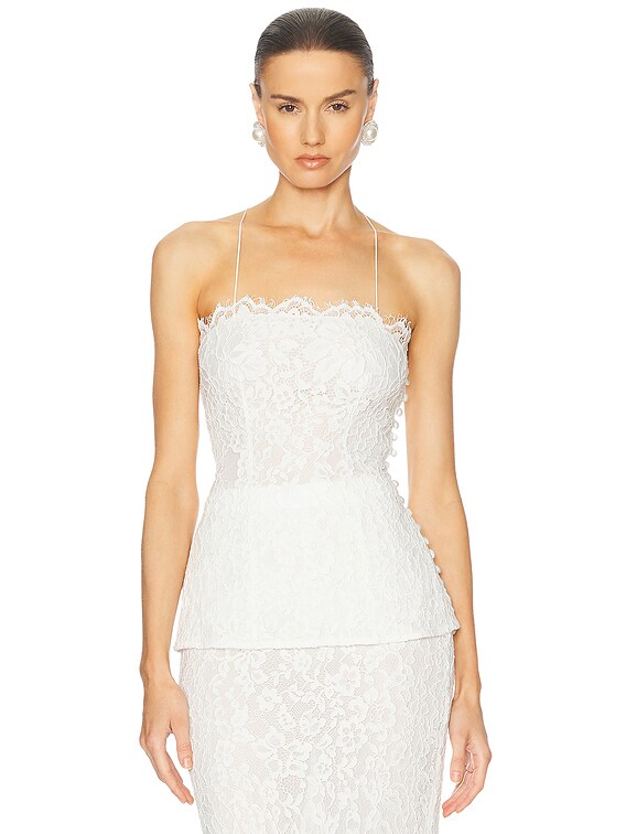 Helsa The Forever Audrey Lace Camisole in White | FWRD