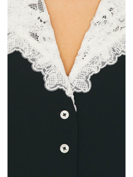 Helsa The Sailor Shirt With Lace Collar in Black | FWRD