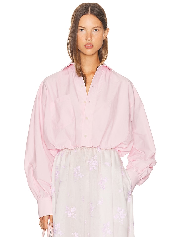 Heve パフシェルトップス Helsa Bubble Shirt in Tech Poplin in Rose Quartz | FWRD