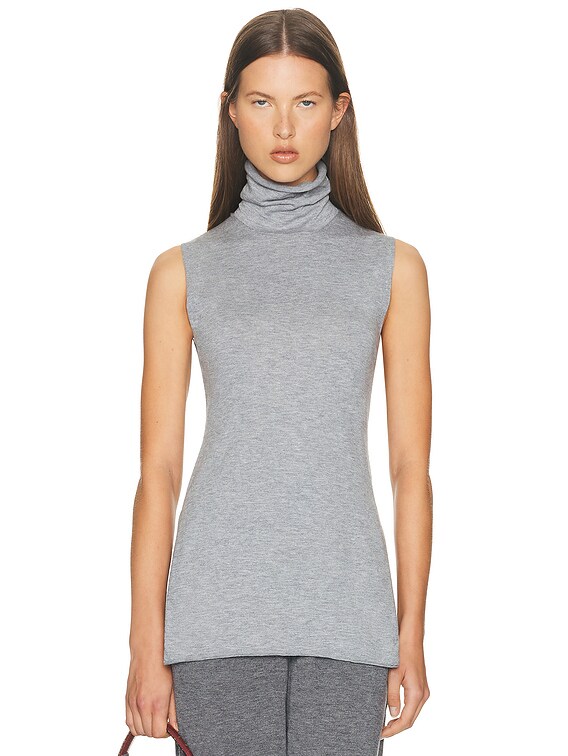 Helsa Kerstin Sleeveless Turtleneck in Grey - Size XXS