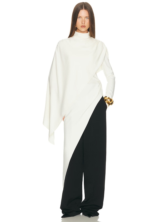 Helsa The Wilhelmina Cape Top in Cream | FWRD