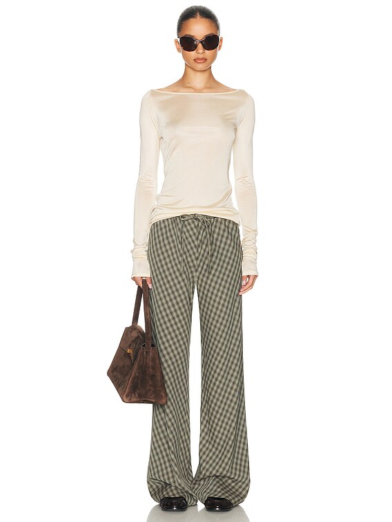 Helsa Slinky Jersey Off The Shoulder Top in Champagne | FWRD