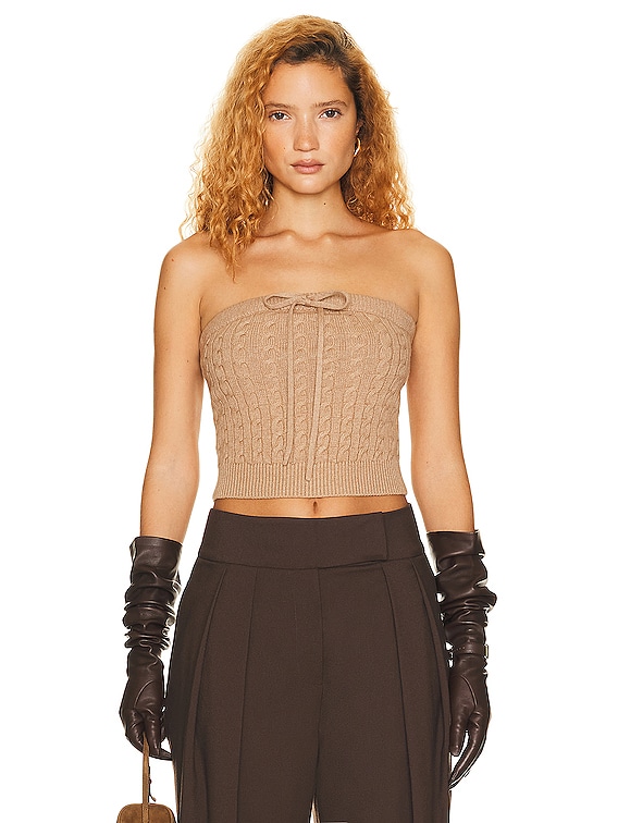 Helsa Taiki Cable Tube Top in Cinnamon | FWRD
