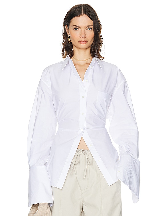 Poplin Lace Back Shirt