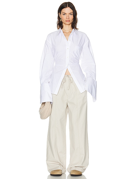 Poplin Lace Back Shirt