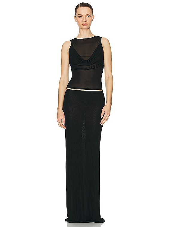 トップス hella sheer volume tops /black hella sheer volume